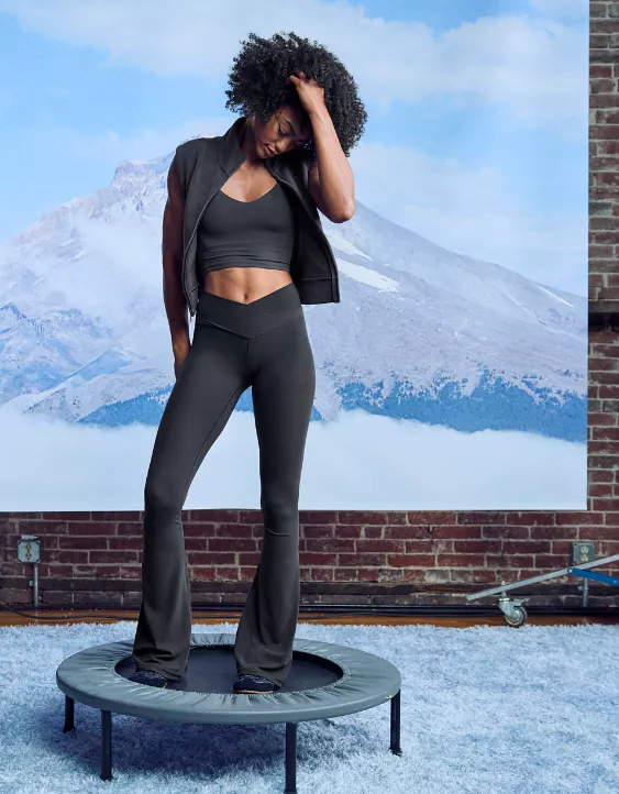 OFFLINE By Aerie Real Me High Waisted Crossover Flare Legging - Image 4