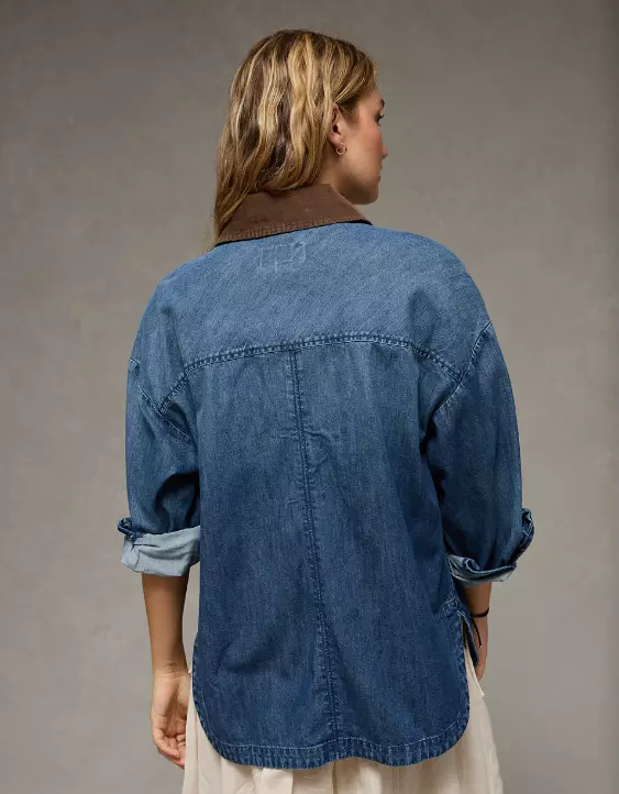 AE Lightweight Denim Shacket - Image 3