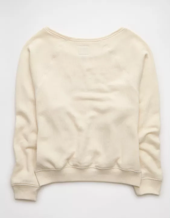 AE Oklahoma Sooners Graphic Off The Shoulder Sweatshirt - Image 4