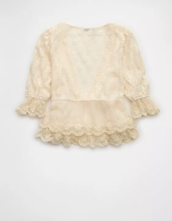 AE Ruffled Tie-Front Blouse - Image 4