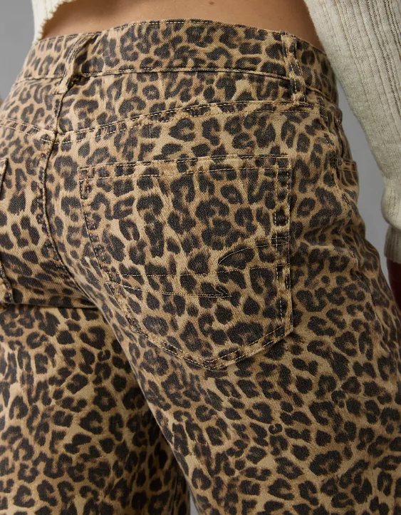 AE Stretch Leopard Low-Rise Baggy Wide-Leg Pant - Image 6