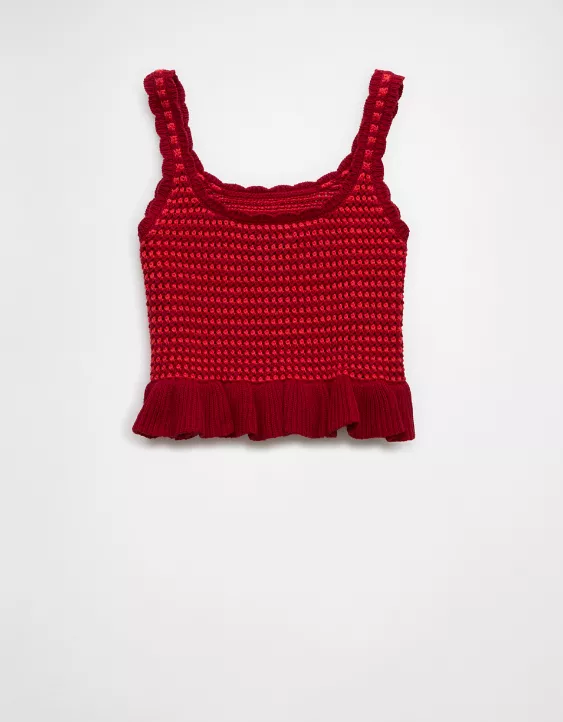 AE Crochet Peplum Tank Top - Image 4