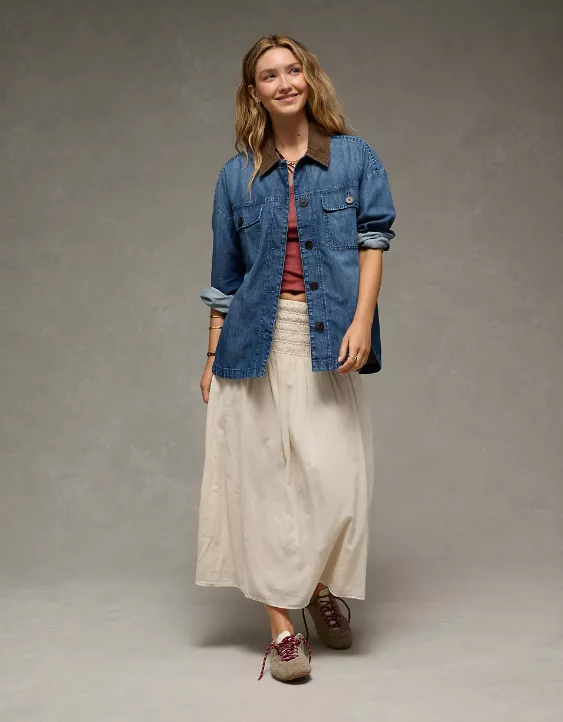 AE Lightweight Denim Shacket - Image 6