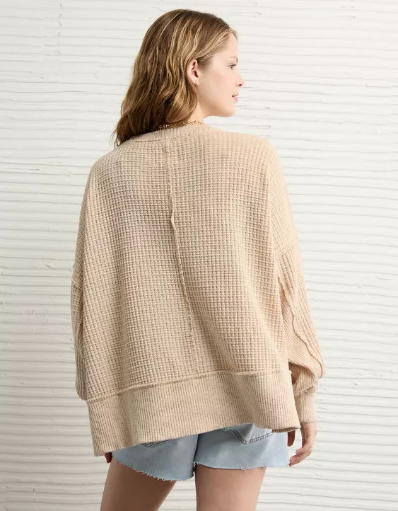 AE Big Hug Crew Neck Waffle Sweatshirt - Image 2