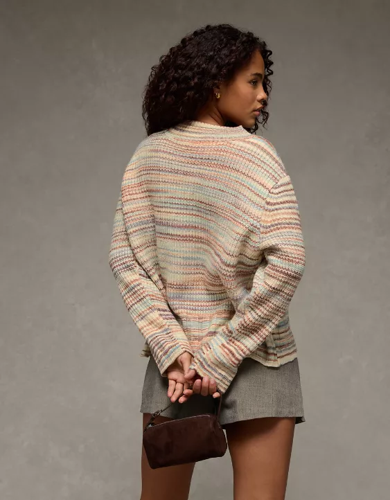 AE Oversized Faux Mohair Wide Cuff Sweater - Image 2