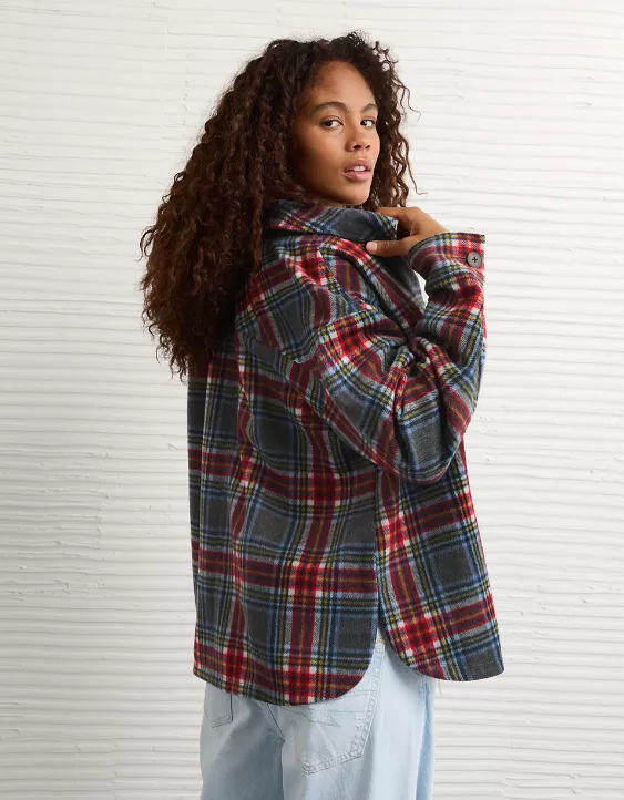 AE Oversized Plaid Shacket - Image 2