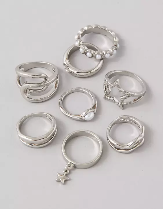 AE Silver Rings 8-Pack - Image 2