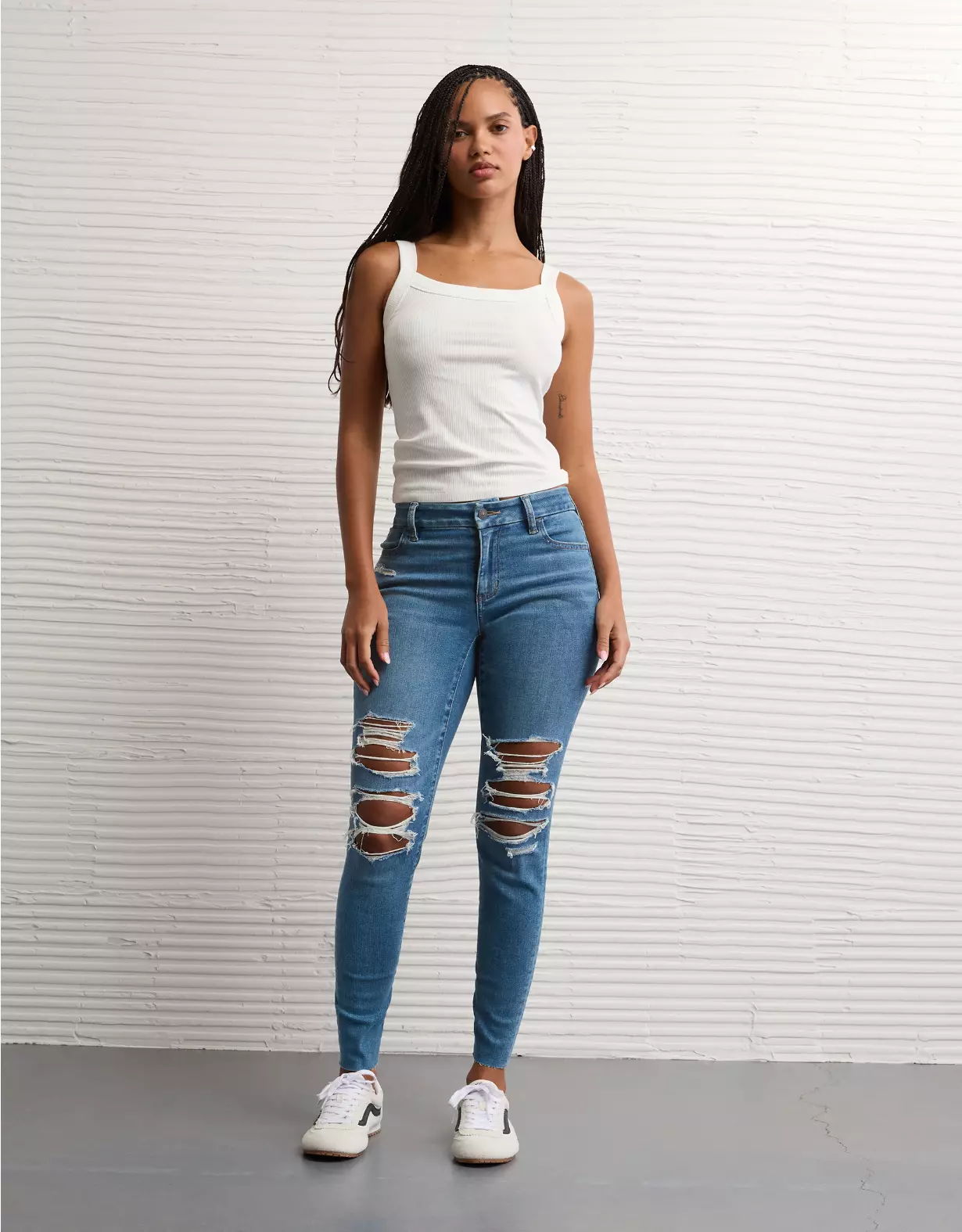 AE Next Level Curvy Ripped High-Waisted Jegging