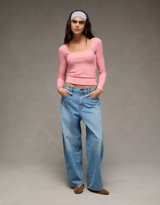 AE Long Sleeve Square Neck T-Shirt - Image 5