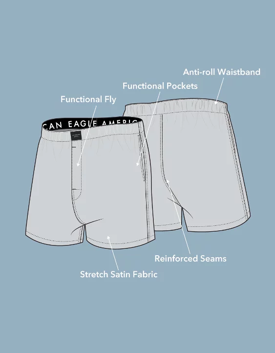 AEO Men's Solid Satin Pocket Boxer Short - Image 5