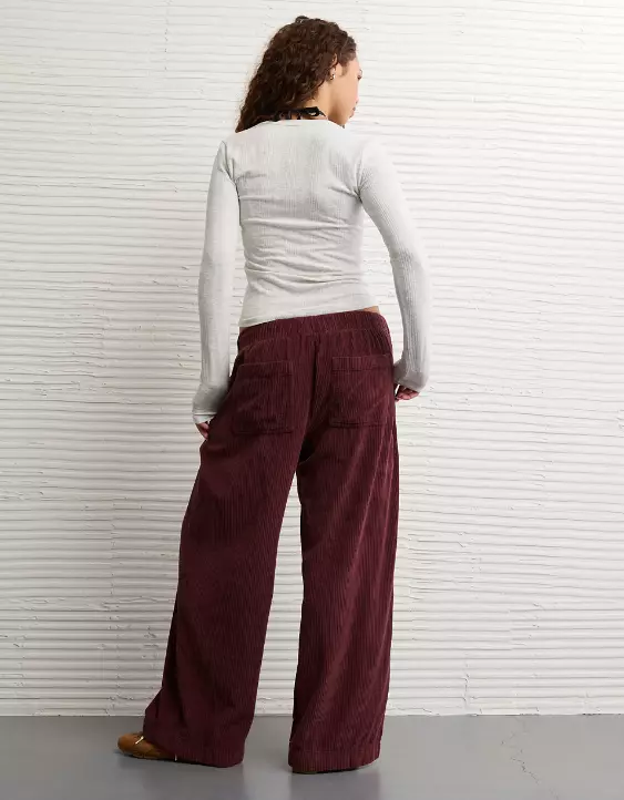 AE Stretch Corduroy Low-Rise Baggy Wide-Leg Pant - Image 2