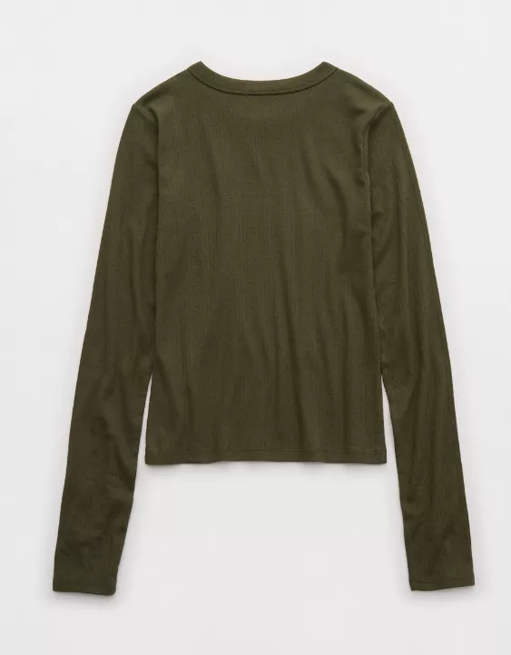 Aerie Pointelle Long Sleeve Top - Image 4