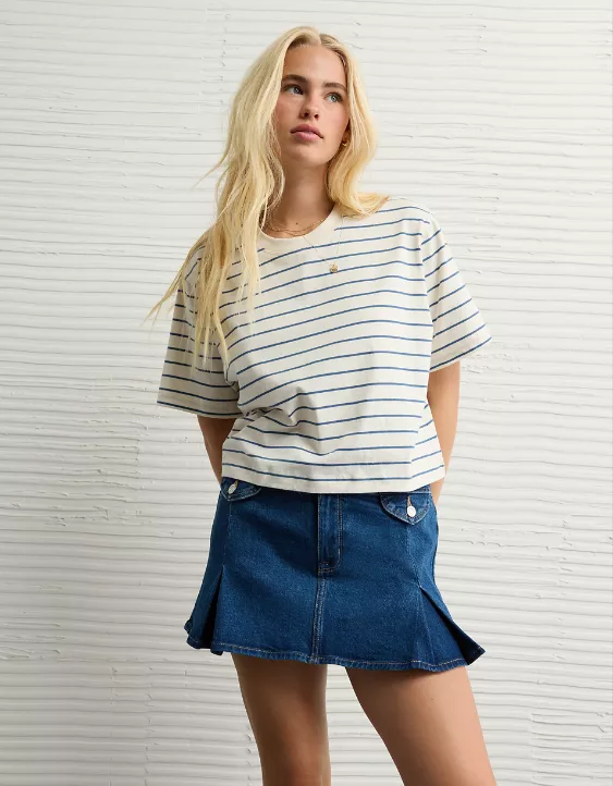 AE Stretch Low-Rise A-Line Pleated Mini Skirt - Image 5