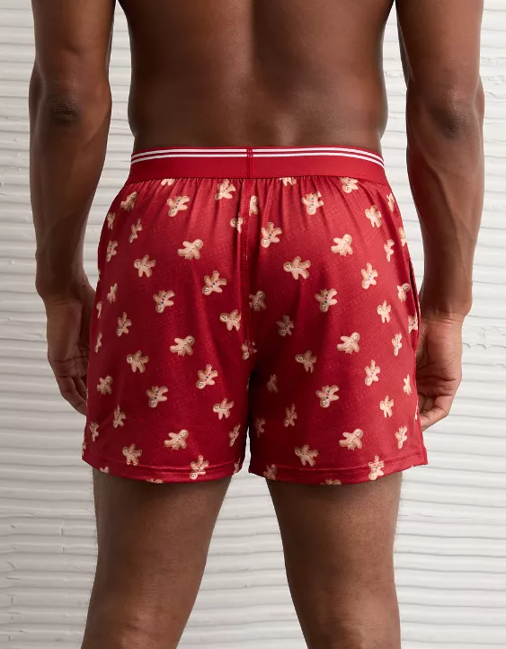AEO Men's Ultra Soft Gingerbread Pocket Boxer Short - Image 2