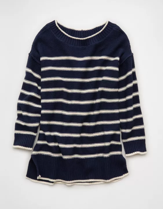 AE Striped Boat Neck Mini Sweater Dress - Image 3