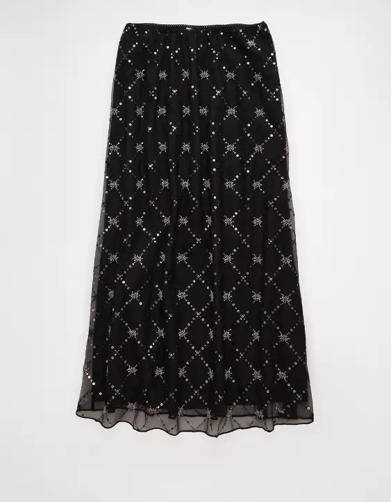 AE High-Waisted Sequin Maxi Skirt - Image 3