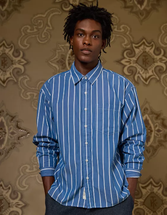 AE x Tru Kolors Poplin Striped Shirt - Image 5
