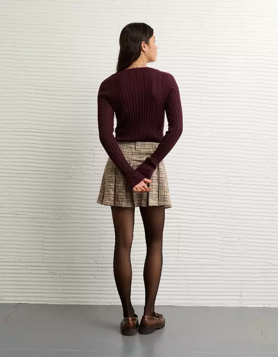 AE Pointelle Henley Sweater Top - Image 2