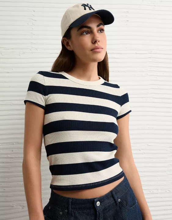 AE Waffle Hey Baby Tee - Image 2