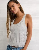 AE Pointelle Peplum Sweater Tank Top