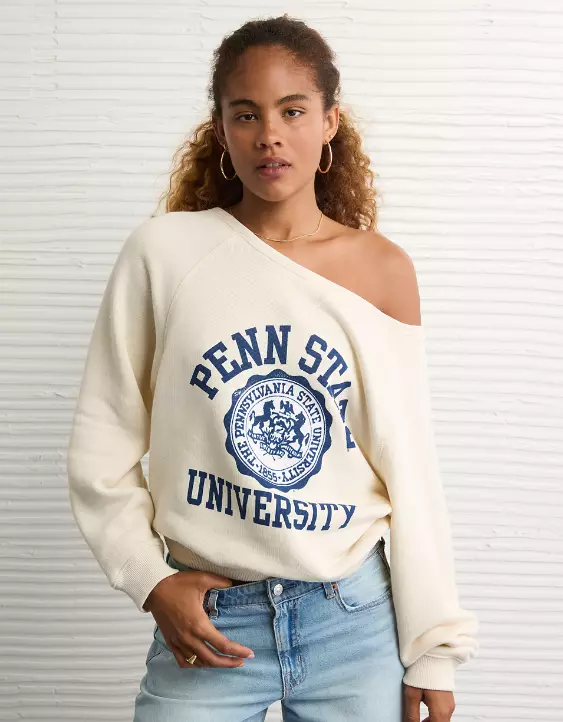 AE Penn State Nittany Lions Graphic Off The Shoulder Sweatshirt - Image 5