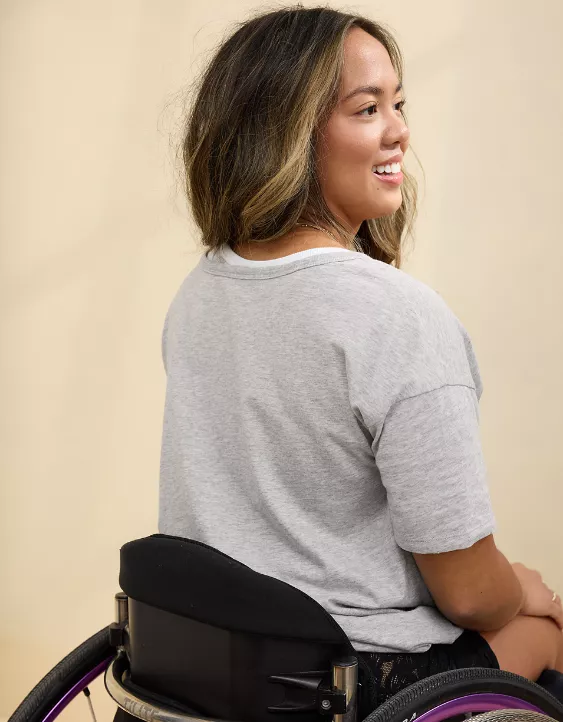 Aerie Distressed Basic V-Neck Boyfriend T-Shirt - Image 2