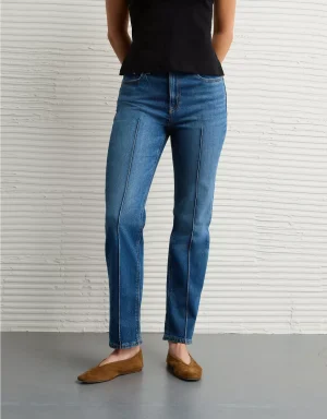 AE Stretch Super High-Waisted Ankle Straight Jean