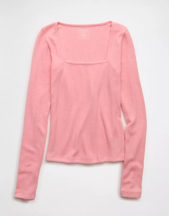 AE Long Sleeve Square Neck T-Shirt - Image 3