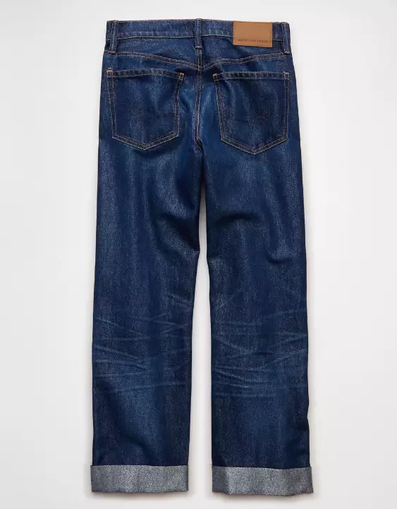 AE Shimmer Low-Rise Cuffed Baggy Straight Jean - Image 4