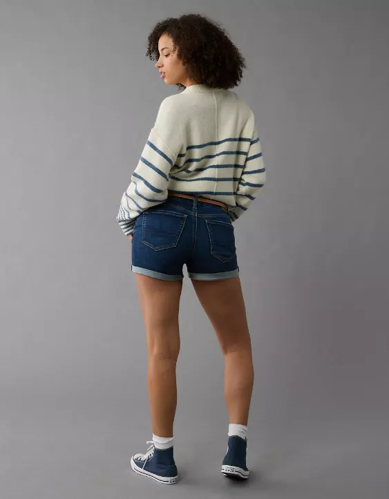 AE Next Level Curvy Low-Rise Denim Midi Short - Image 2