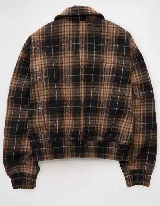AE Plaid Bubble Bomber Jacket - Image 4