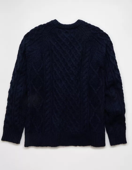 AE Cable Knit Crew Neck Sweater - Image 4