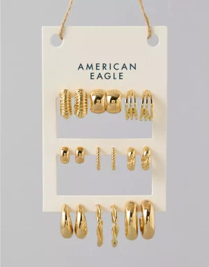 AEO Hoop Earrings 9-Pack