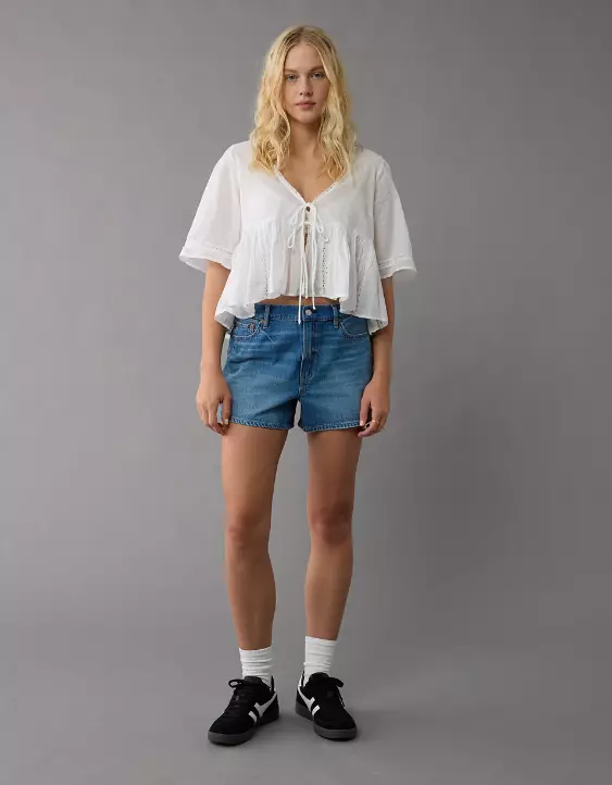 AE Strigid Super High-Waisted Relaxed Denim Short - Image 5