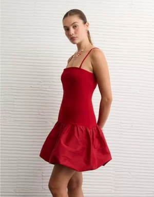 AE Strapless Drop Waist Bubble Mini Dress
