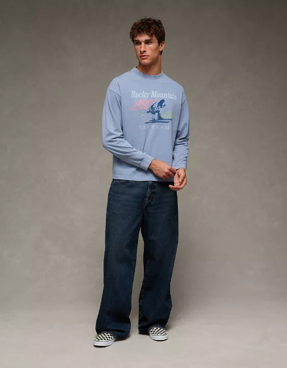 AE Boxy Long Sleeve Destination Graphic T-Shirt - Image 5