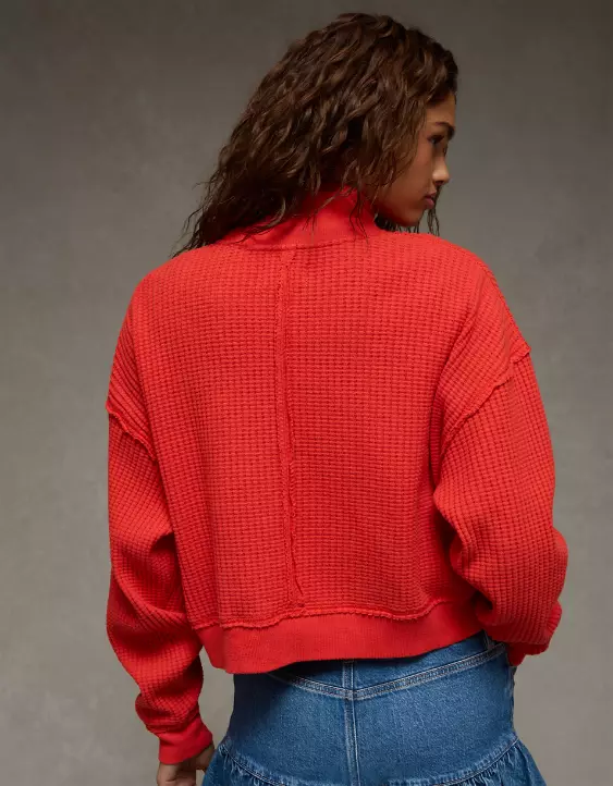 AE Half-Zip Waffle Fleece Sweatshirt - Image 2