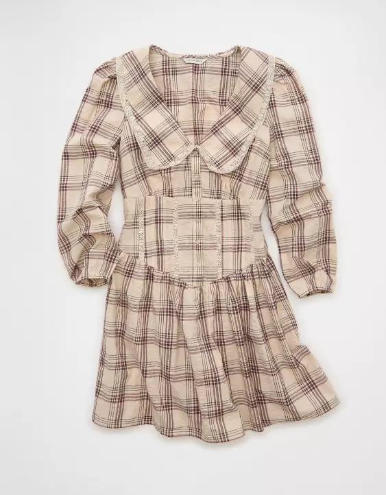 AE Long Sleeve Lace Collar Mini Dress - Image 3