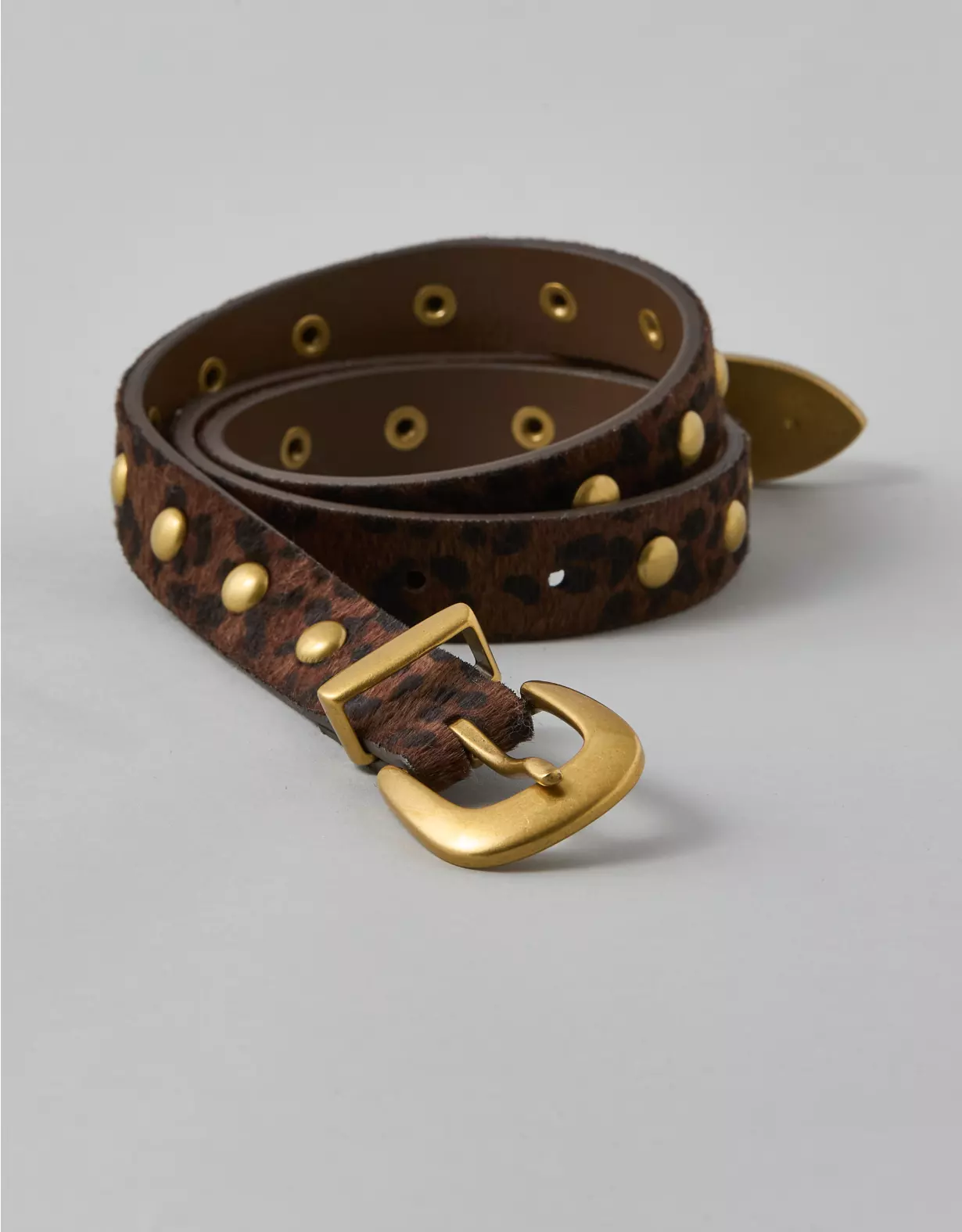 AE Leopard Print Studded Western Belt