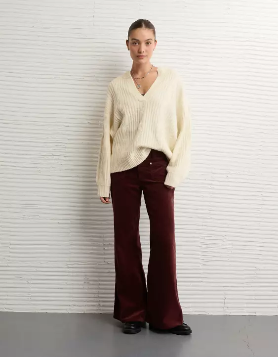 AE Whoa So Soft Notch Neck Cable Sweater - Image 8