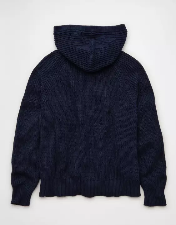 AE Zip-Up Shaker Stitch Sweater Hoodie - Image 4