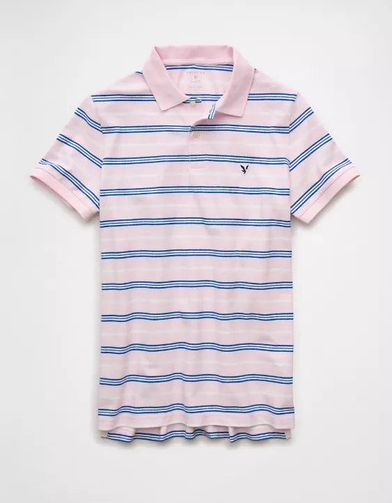 AE Slim Fit Stretch Striped Polo Shirt - Image 3