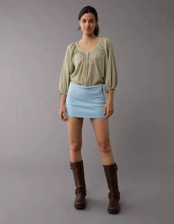 AE Next Level Low-Rise Denim Micro Skort - Image 6