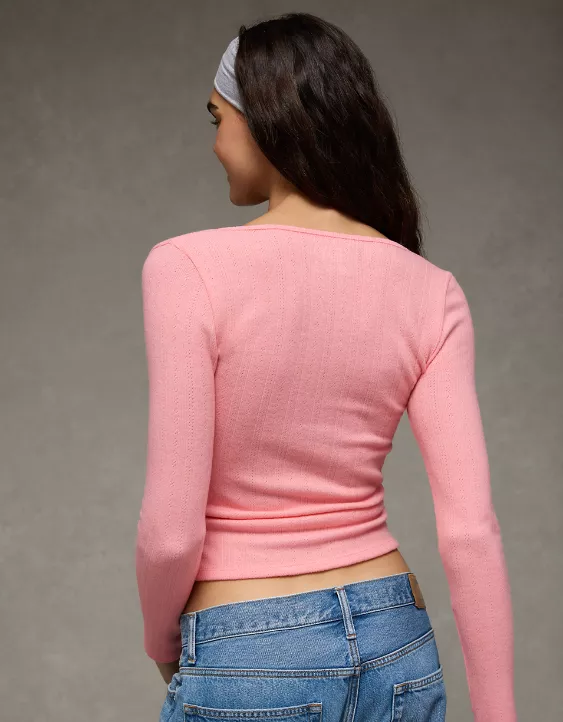 AE Long Sleeve Square Neck T-Shirt - Image 2