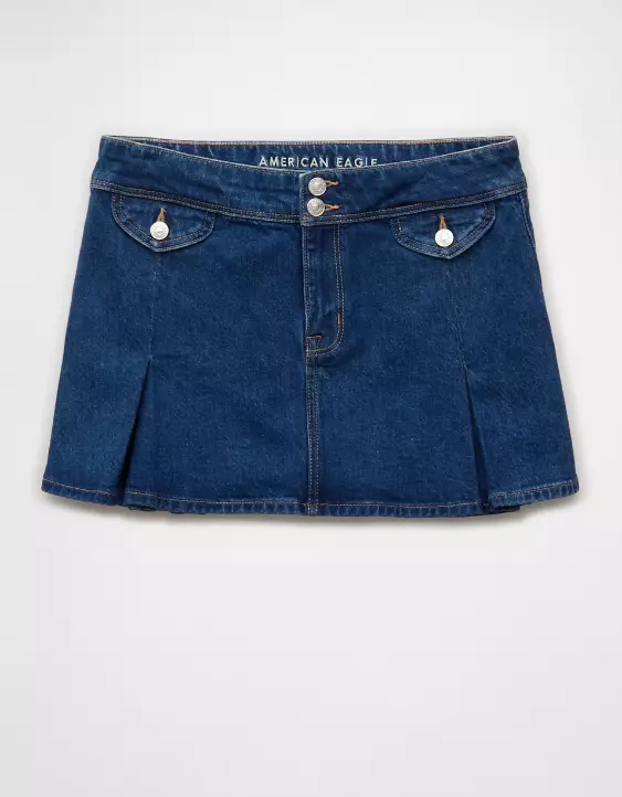 AE Stretch Low-Rise A-Line Pleated Mini Skirt - Image 3