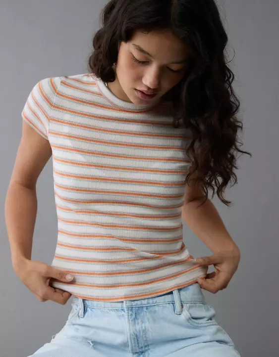 AE Pride Striped Hey Baby Tee - Image 5