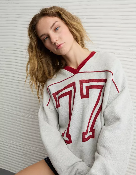 AE Varsity Graphic V-Neck Sweatshirt - Image 6