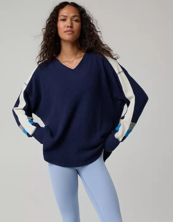 OFFLINE By Aerie Wow! Waffle Notch Neck Long Sleeve T-Shirt - Image 5